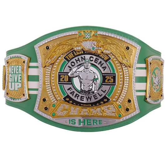 John Cena Boston Spinner Replica Belt by ChampHubs featuring the iconic spinning championship plate design, inspired by John Cena’s legendary WWE era, perfect for wrestling fans and replica belt collectors.