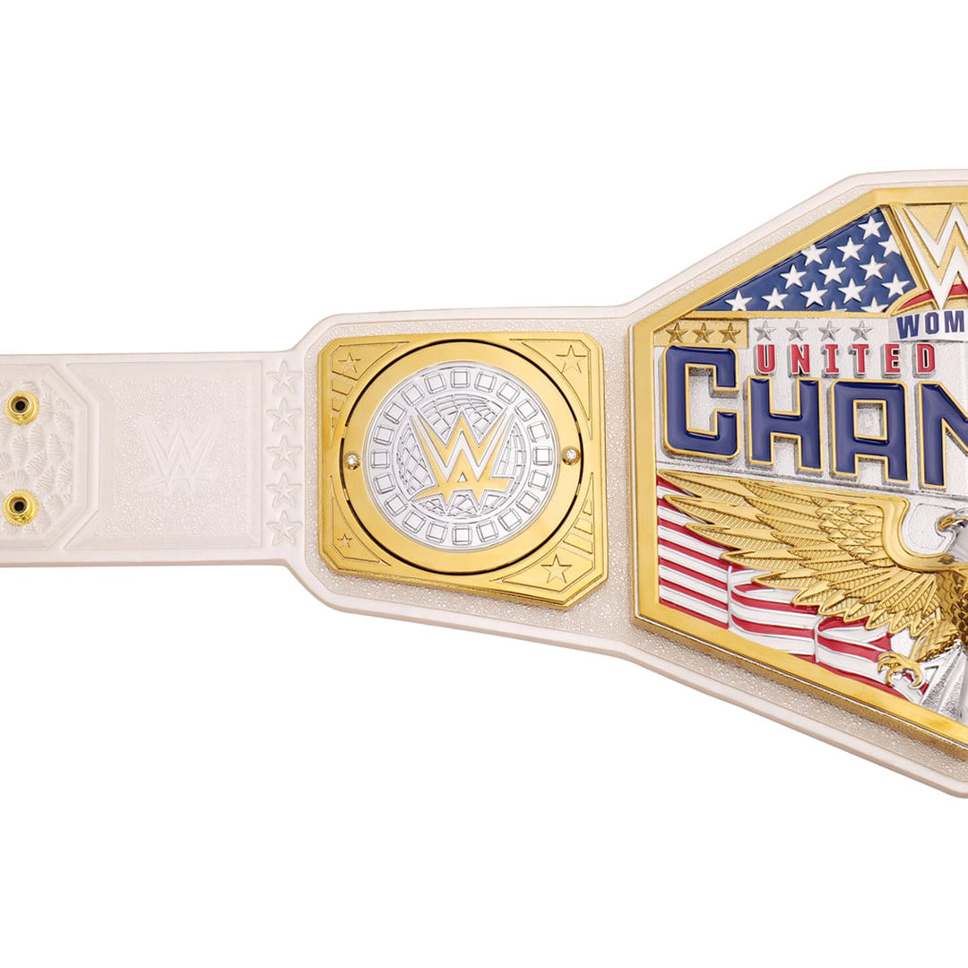 Women's United States Champion championship belt with gold, silver, and red detailing, American flag design, and eagle emblem