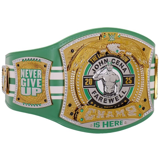 John Cena Boston Spinner Replica Belt by ChampHubs featuring the iconic spinning championship plate design, inspired by John Cena’s legendary WWE era, perfect for wrestling fans and replica belt collectors.