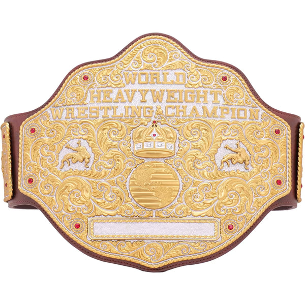 Big Gold World Heavyweight Championship Replica Belt – Brown Strap